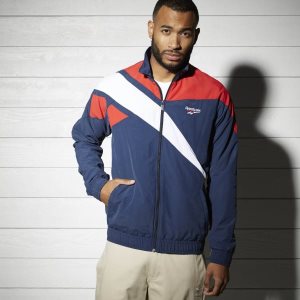 Reebok Archive Vector Tracktop Sweatshirt Herren - Navy/Rot - DE 629-LHN